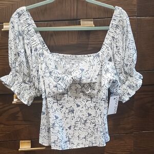 Nine West Blue and White Blouse